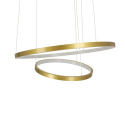 Lampa wisząca LUNE 50/30 złota LED podwójna ringi obręcze - Candellux Lighting