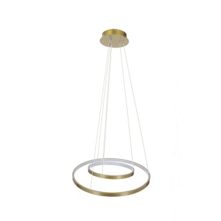 Lampa wisząca LUNE 50/30 złota LED podwójna ringi obręcze - Candellux Lighting