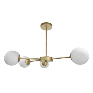 Lampa wisząca MATI 4 mosiądz białe klosze kule - Candellux Lighting