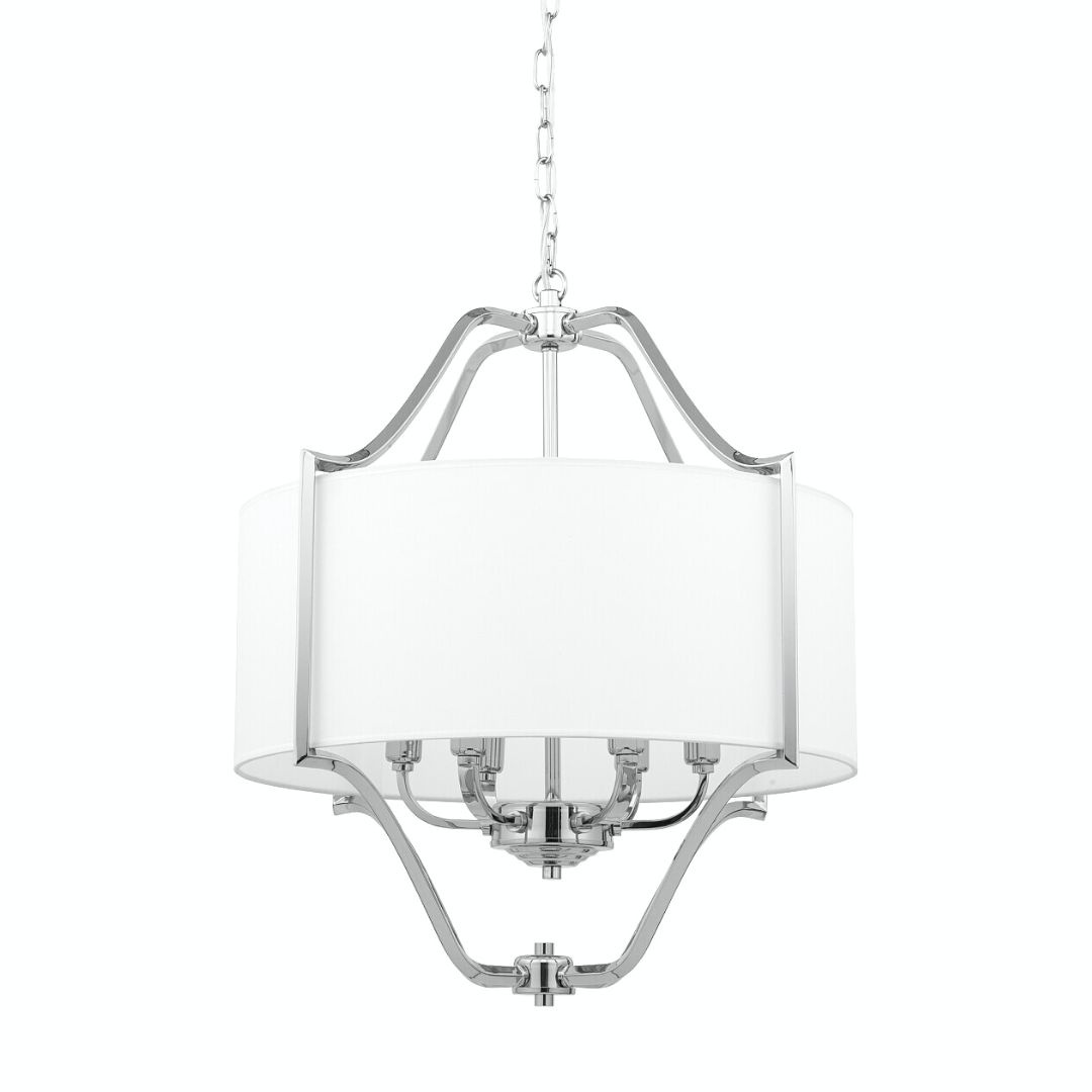 Lampa wisząca NUNTUCET biały / chrom w stylu hampton - Nowodvorski Lighting Lampa wisząca NUNTUCET biały / chrom w stylu hampton - Nowodvorski Lighting