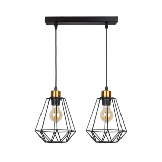 Lampa wisząca PRIMO 2 czarna / złota na listwie loft druciana - Candellux Lighting