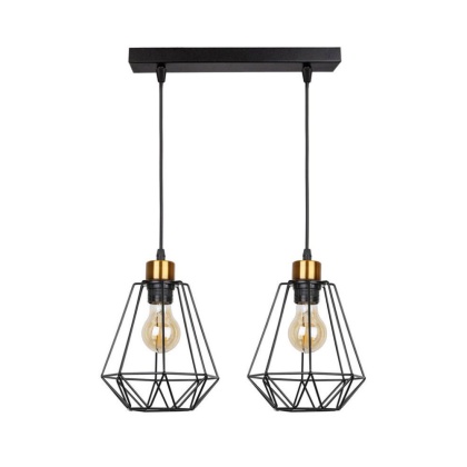 Lampa wisząca PRIMO 2 czarna / złota na listwie loft druciana - Candellux Lighting