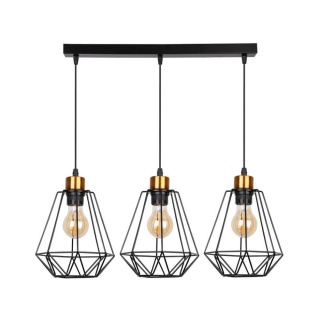 Lampa wisząca PRIMO 3 czarna / złota na listwie loft druciana - Candellux Lighting