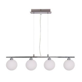 Lampa wisząca RAISA 4 chrom / białe kuliste klosze - Candellux Lighting