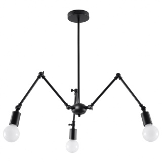 Lampa wisząca STARK 3 czarna industrialna / loft - Sollux Lighting