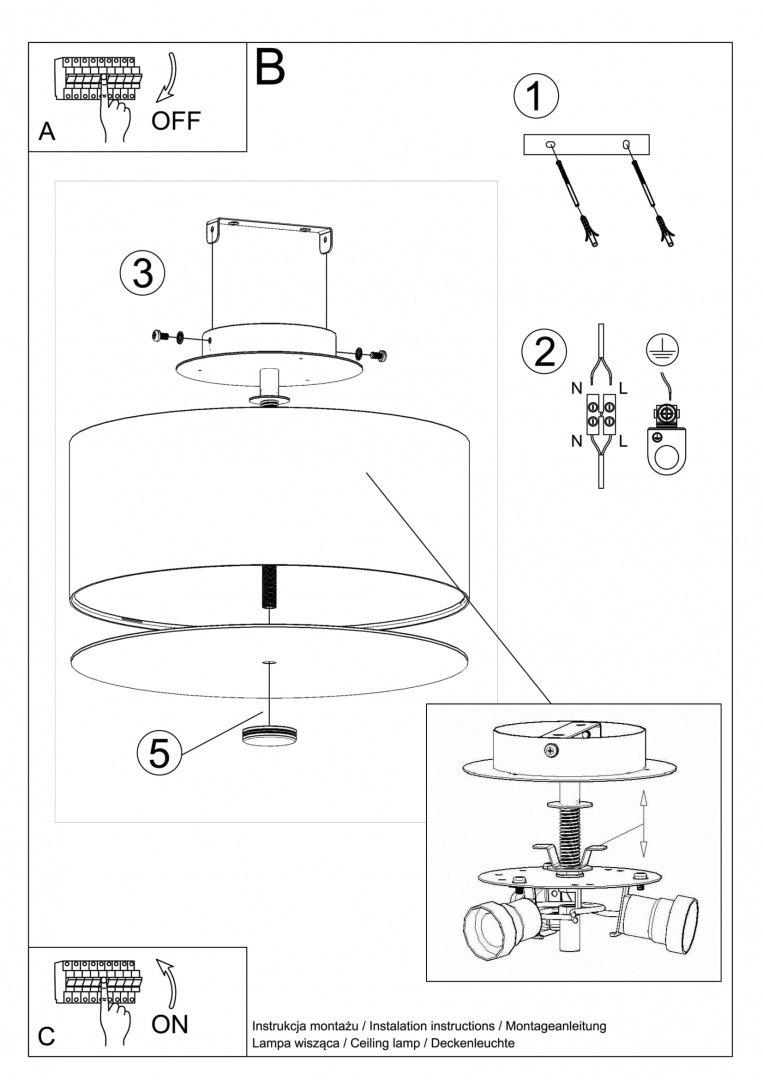 Plafon SKALA 30 biały - Sollux Lighting Plafon SKALA 30 biały - Sollux Lighting