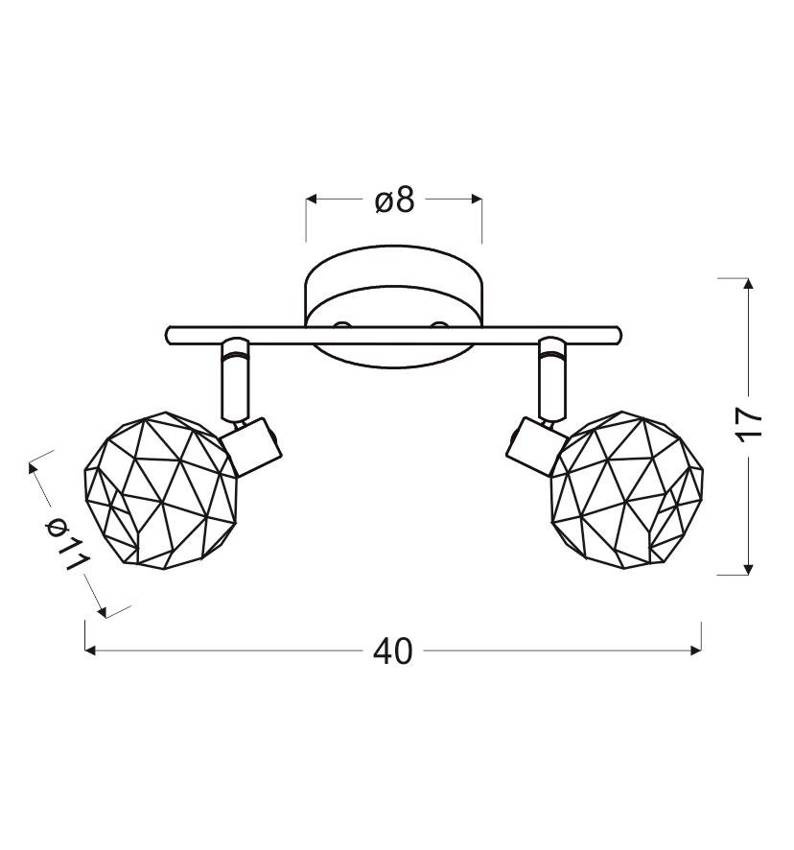 Plafon lampa sufitowa czarno-złota ACROBAT 2 podwójna na listwie - Candellux Lighting Plafon lampa sufitowa czarno-złota ACROBAT 2 podwójna na listwie - Candellux Lighting