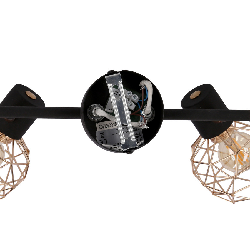 Plafon lampa sufitowa czarno-złota ACROBAT 2 podwójna na listwie - Candellux Lighting