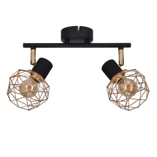 Plafon lampa sufitowa czarno-złota ACROBAT 2 podwójna na listwie - Candellux Lighting