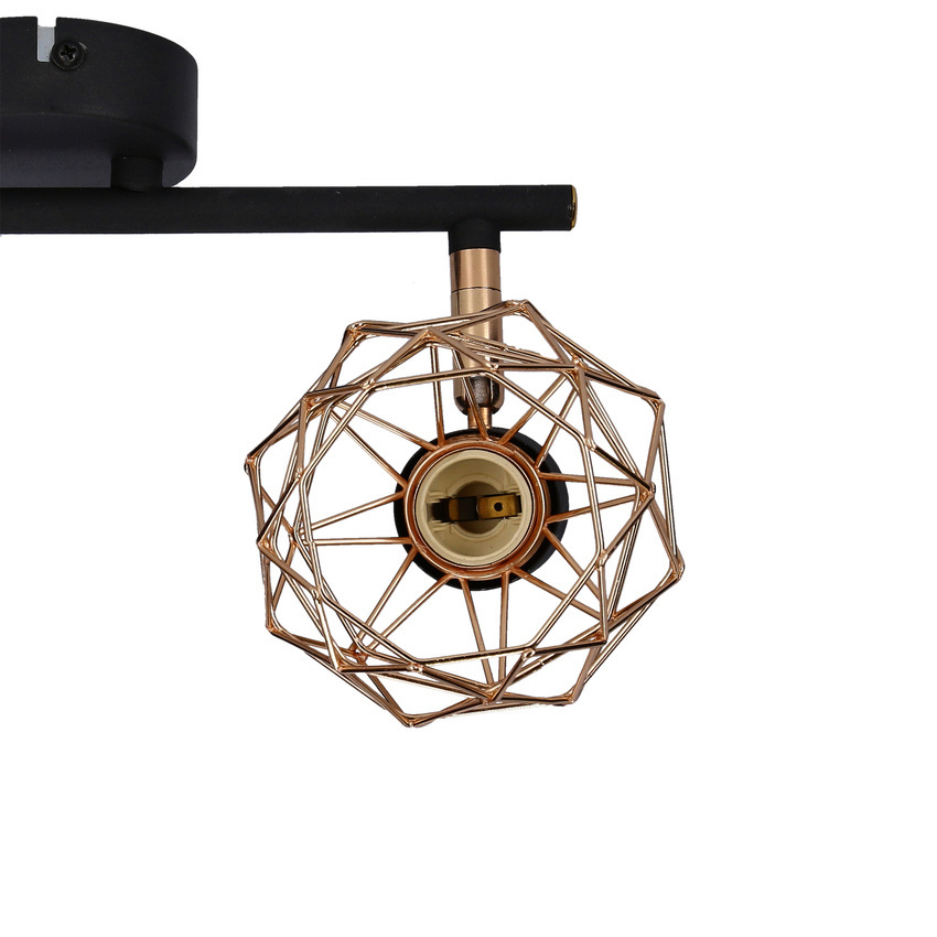 Plafon lampa sufitowa czarno-złota ACROBAT 2 podwójna na listwie - Candellux Lighting Plafon lampa sufitowa czarno-złota ACROBAT 2 podwójna na listwie - Candellux Lighting