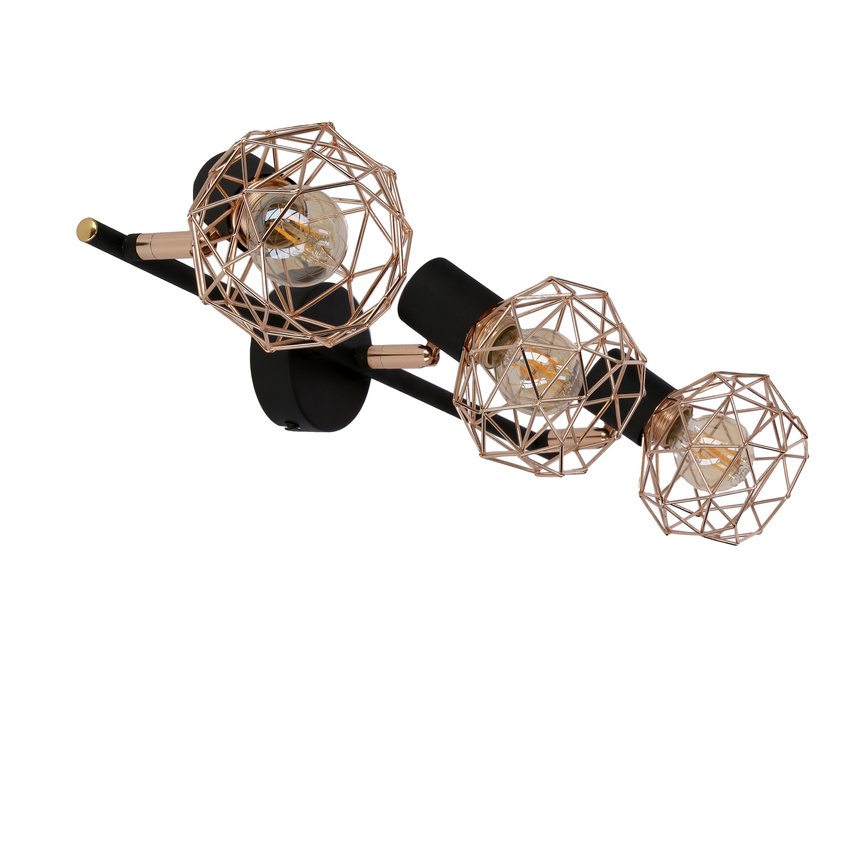 Plafon lampa sufitowa czarno-złota ACROBAT 3 potrójna na listwie - Candellux Lighting Plafon lampa sufitowa czarno-złota ACROBAT 3 potrójna na listwie - Candellux Lighting