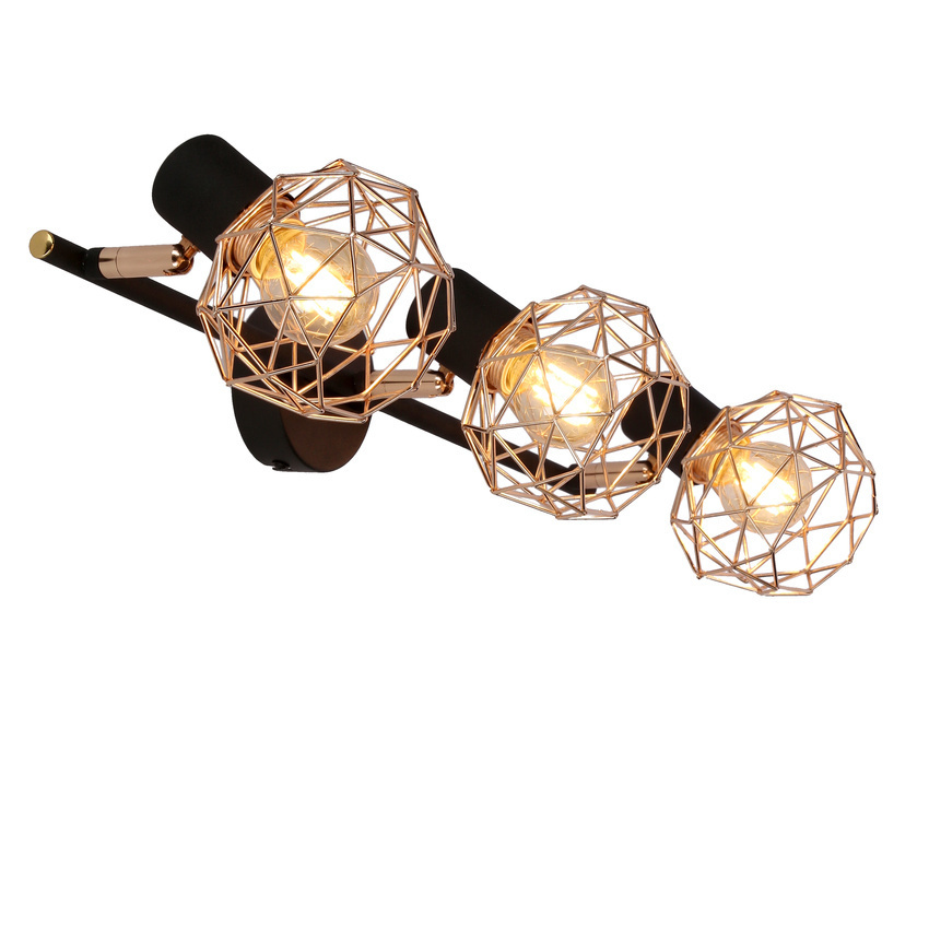 Plafon lampa sufitowa czarno-złota ACROBAT 3 potrójna na listwie - Candellux Lighting