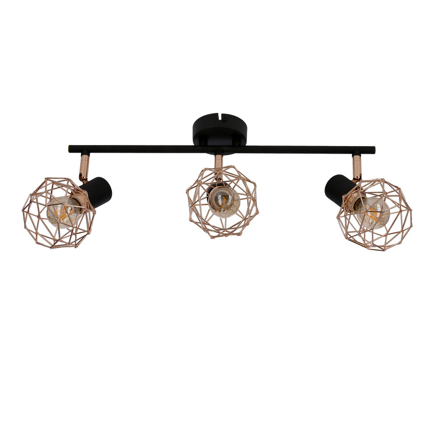 Plafon lampa sufitowa czarno-złota ACROBAT 3 potrójna na listwie - Candellux Lighting Plafon lampa sufitowa czarno-złota ACROBAT 3 potrójna na listwie - Candellux Lighting