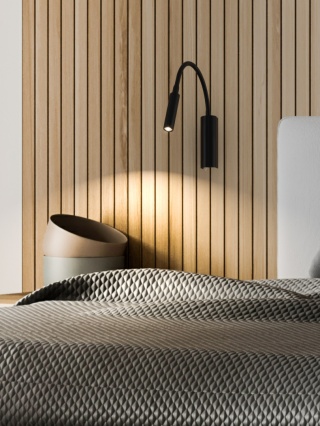 Regulowany kinkiet NUTO NERO giętkie elastyczne ramię - Orlicki Design