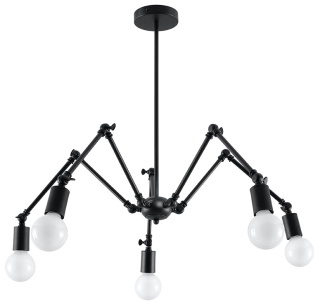 Lampa wisząca STARK 5 czarna industrialna / loft - Sollux Lighting