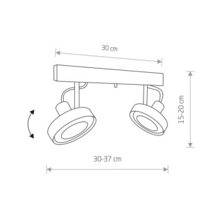 Industrialna lampa sufitowa CROSS 2 biała reflektory na listwie - Nowodvorski Lighting