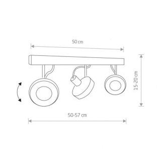 Industrialna lampa sufitowa CROSS 3 grafitowa reflektory na listwie - Nowodvorski Lighting