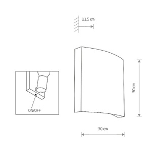 Kinkiet BORDE biały z włącznikiem - Nowodvorski Lighting