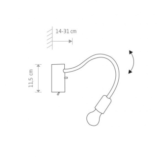 Kinkiet FLEX czarny giętki elastyczny loft - Nowodvorski Lighting