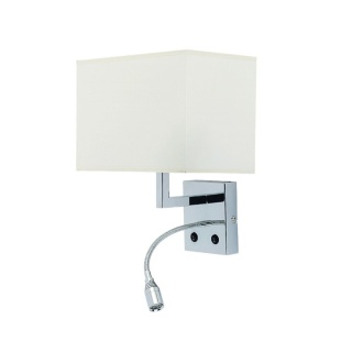 Kinkiet HOTEL LED ecru / chrom z lampką do czytania i włącznikiem - Nowodvorski Lighting