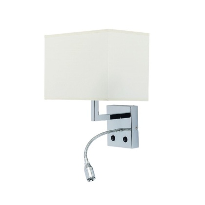 Kinkiet HOTEL LED ecru / chrom z lampką do czytania i włącznikiem - Nowodvorski Lighting