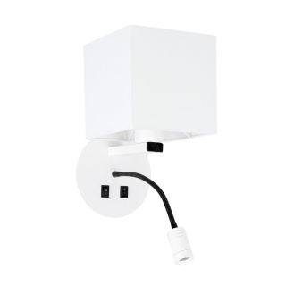 Kinkiet MAGNUM 1 biały hotelowy z lampką do czytania LED - Candellux Lighting