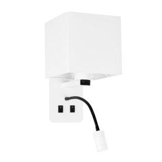 Kinkiet MAGNUM 2 biały hotelowy z lampką do czytania LED - Candellux Lighting