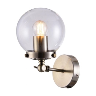 Kinkiet BALLET patyna / szklany klosz kula w industrialnym stylu - Candellux Lighting