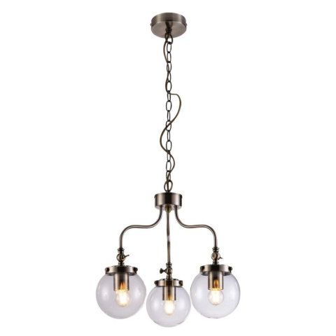 Lampa wisząca BALLET 3 patyna / szklane kuliste klosze w industrialnym stylu na łańcuchu - Candellux Lighting
