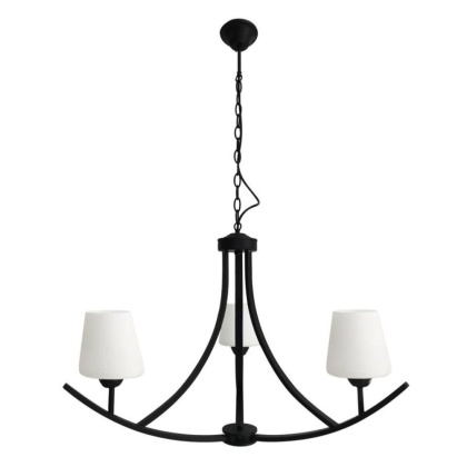 Lampa wisząca LONDYN 3 czarny / białe klosze - Candellux Lighting