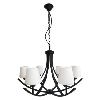 Lampa wisząca LONDYN 6 czarny / białe klosze - Candellux Lighting