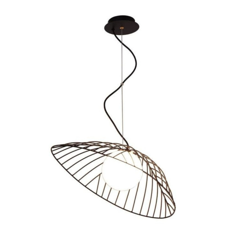 Lampa wisząca INAGI czarna ażurowa liść kapelusz - Ledea