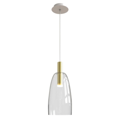 Lampa wisząca MODENA I LED złota szklany klosz - Ledea