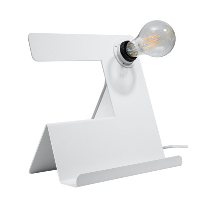 Lampa biurkowa INCLINE biała stalowa - Sollux Lighting