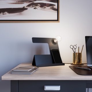 Lampa biurkowa INCLINE czarna industrialna - Sollux Lighting