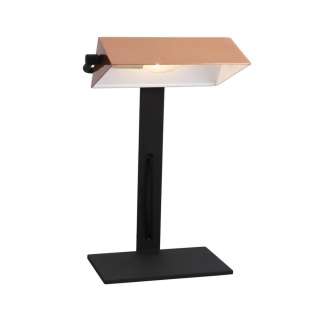 Lampa biurkowa BANKIER czarno-miedziana gabinetowa elegancka - Candellux Lighting