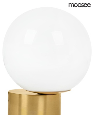 Lampa stołowa PARLA 20 złota / biały klosz kula - Moosee