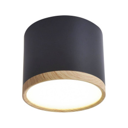 Lampa sufitowa TUBA 7,5 czarno-drewniana LED - Candellux Lighting