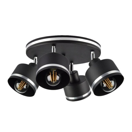 Lampa sufitowa WAMA 4 talerz czarny / chrom regulowana - Candellux Lighting