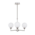 Lampa wisząca LOGOS 3 srebrny satynowy / białe klosze - Candellux Lighting