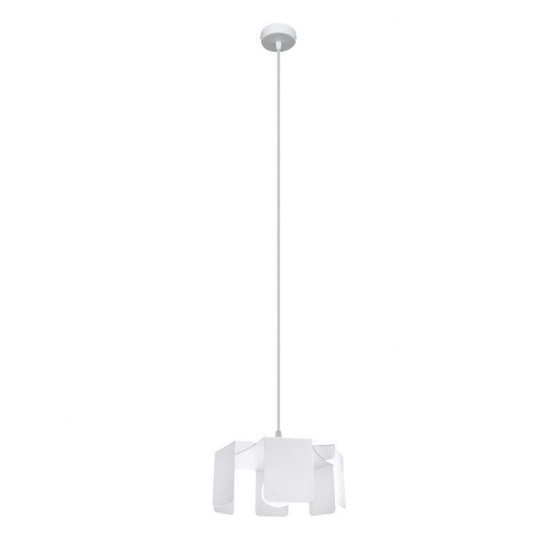 Lampa wisząca TULIP biała stalowa industrialny zwis - Sollux Lighting Lampa wisząca TULIP biała stalowa industrialny zwis - Sollux Lighting