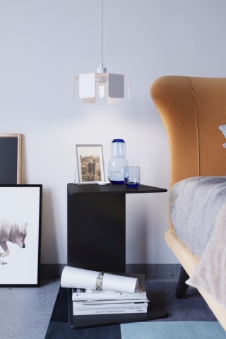 Lampa wisząca TULIP biała stalowa industrialny zwis - Sollux Lighting