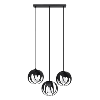Lampa wisząca TULOS 3L czarna potrójny zwis na listwie - Sollux Lighting