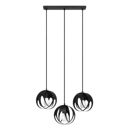 Lampa wisząca TULOS 3L czarna potrójny zwis na listwie - Sollux Lighting