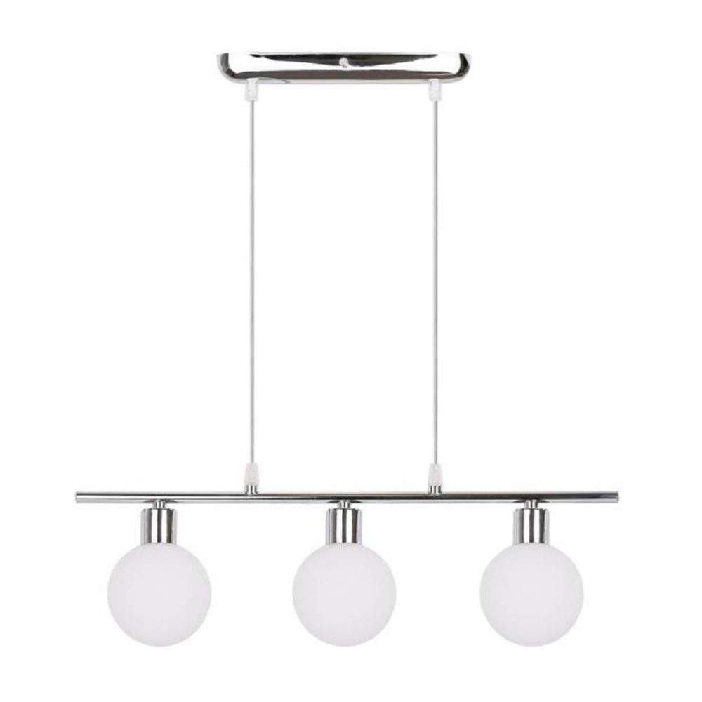 Lampa wisząca potrójna ODEN 3 chrom / białe kuliste klosze - Candellux Lighting Lampa wisząca potrójna ODEN 3 chrom / białe kuliste klosze - Candellux Lighting