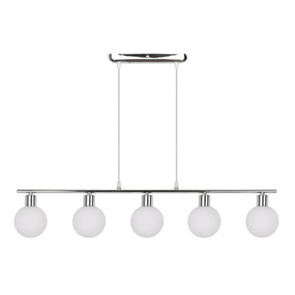 Lampa wisząca ODEN 5 chrom / białe kuliste klosze - Candellux Lighting