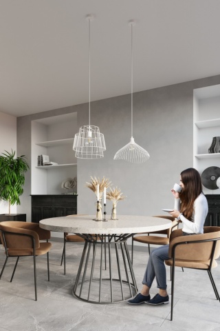 Lampa wisząca stalowa UMB biała - Sollux Lighting