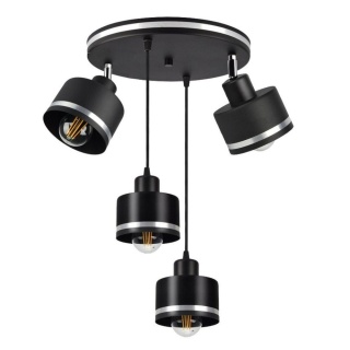 Lampa wisząca WAMA 4 talerz czarny / chrom - Candellux Lighting