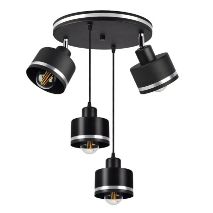 Lampa wisząca WAMA 4 talerz czarny / chrom - Candellux Lighting