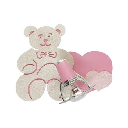 Kinkiet HONEY I miś różowe serduszko do pokoju dziewczynki - Nowodvorski Lighting